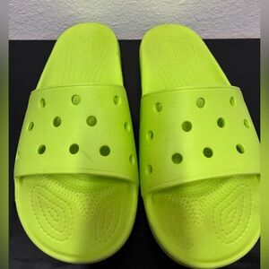 CROCS Neon Green Slide Sandals
